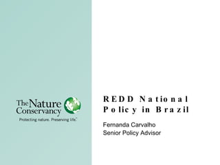 REDD National Policy in Brazil Fernanda Carvalho  Senior Policy Advisor 