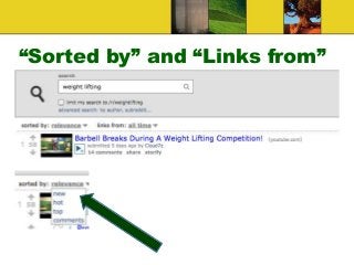 “Sorted by” and “Links from”
 