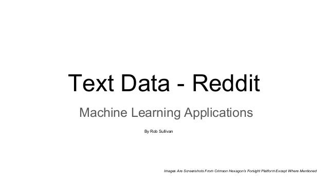 reddit machine learning