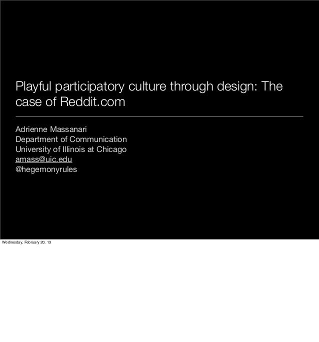 playful participatory culture and design the case of reddit com redditcom