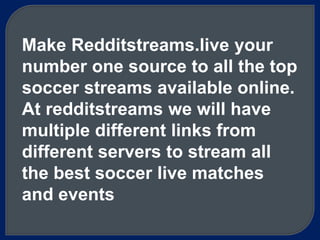 Reddit Soccer Streams | PPTX