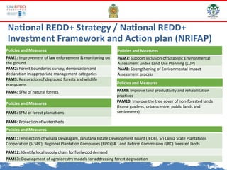 National REDD+ Strategy / National REDD+
Investment Framework and Action plan (NRIFAP)
Policies and Measures
PAM7: Support...