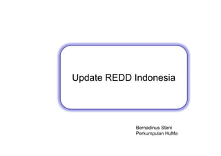 Update REDD Indonesia




            Bernadinus Steni
            Perkumpulan HuMa
 