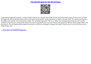 Red Dragon Research Paper | PPT