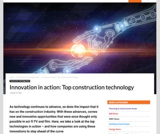 Innovation in action: Top construction technology | PDF