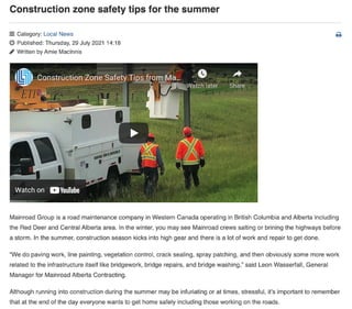 Construction zone safety Tips for the Summer