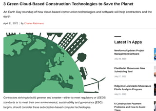 3 Green Cloud-Based Construction Technologies to Save the Planet