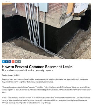 How to Prevent Common Basement Leaks
