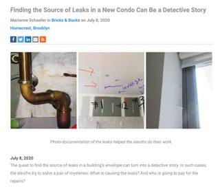 Finding the Source of Leaks in a New Condo Can Be a Detective Story