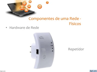 Componentes de uma Rede -
Físicos
• Hardware de Rede
Repetidor
 
