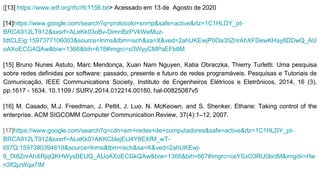 [[13] https://www.ietf.org/rfc/rfc1156.txt> Acessado em 13 de Agosto de 2020
[14]https://www.google.com/search?q=protocolo+snmp&safe=active&rlz=1C1HLDY_pt-
BRCA912LT912&sxsrf=ALeKk03oBv-DimnBzPVkWeMuz-
fdtCLEig:1597377106003&source=lnms&tbm=isch&sa=X&ved=2ahUKEwjP0Oa35ZnrAhXFDewKHay8DDwQ_AU
oAXoECG4QAw&biw=1366&bih=618#imgrc=o3WyyCMPaEFb8M
[15] Bruno Nunes Astuto, Marc Mendonça, Xuan Nam Nguyen, Katia Obraczka, Thierry Turletti. Uma pesquisa
sobre redes definidas por software: passado, presente e futuro de redes programáveis. Pesquisas e Tutoriais de
Comunicação, IEEE Communications Society, Instituto de Engenheiros Elétricos e Eletrônicos, 2014, 16 (3),
pp.1617 - 1634. 10.1109 / SURV.2014.012214.00180. hal-00825087v5
[16] M. Casado, M.J. Freedman, J. Pettit, J. Luo, N. McKeown, and S. Shenker. Ethane: Taking control of the
enterprise. ACM SIGCOMM Computer Communication Review, 37(4):1–12, 2007.
[17]https://www.google.com/search?q=cdn+em+redes+de+computadores&safe=active&rlz=1C1HLDY_pt-
BRCA912LT912&sxsrf=ALeKk01AKKCblejEtJ4Y8EXfM_wT-
l0l7Q:1597380394619&source=lnms&tbm=isch&sa=X&ved=2ahUKEwj-
6_fX8ZnrAhXRjqQKHWysBEUQ_AUoAXoECGkQAw&biw=1366&bih=667#imgrc=ceYSxO3RU0bctM&imgdii=Hw
n3fQjzWqa7IM
 