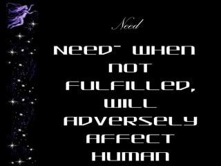 Need
Need- when
not
fulfilled,
will
adversely
affect
human
