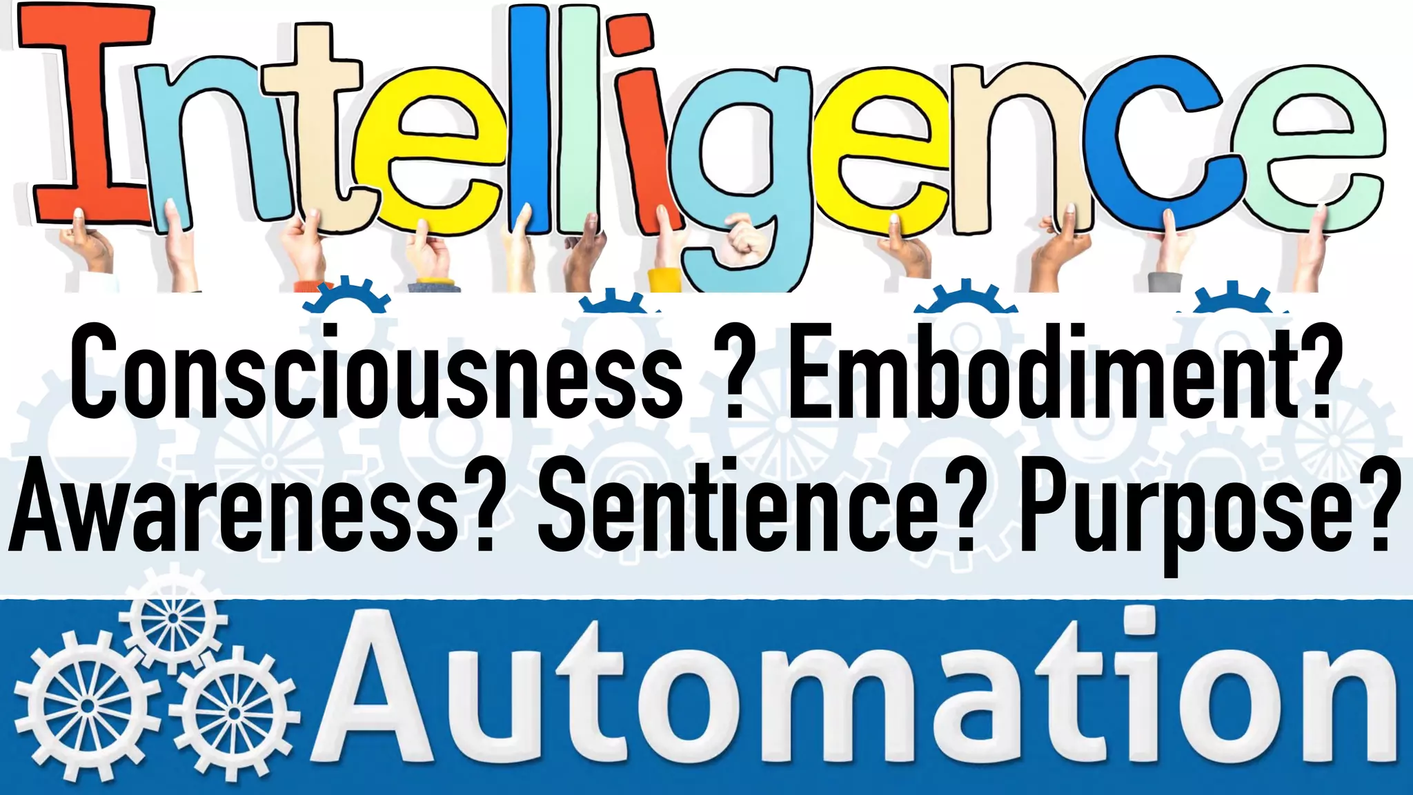 Consciousness ? Embodiment?
Awareness? Sentience? Purpose?
 