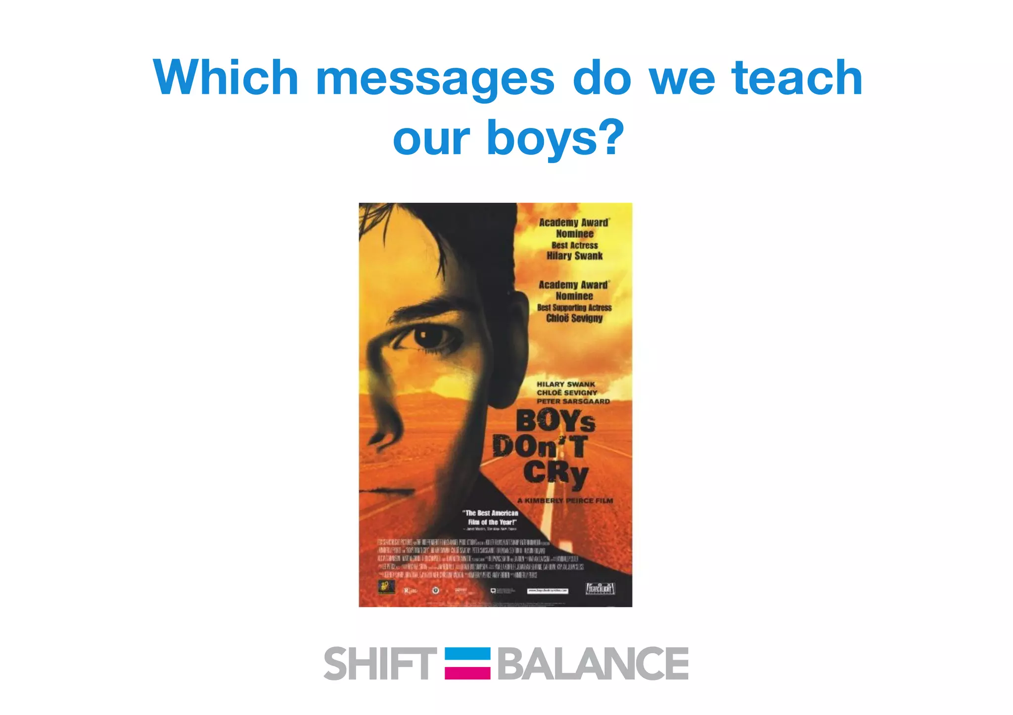 Which messages do we teach
our boys?
 