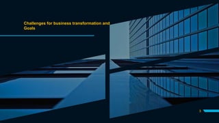 Challenges for business transformation and
Goals
3
 