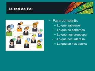 Para compartir: Lo que sabemos Lo que no sabemos Lo que nos preocupa Lo que nos interesa Lo que se nos ocurra 