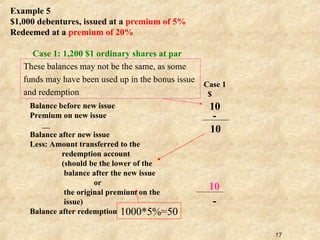 Example For Redemption Redemption of debentures for class of PU | PPT