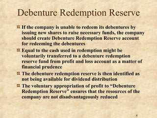 Redemption of debentures for class of PU | PPT