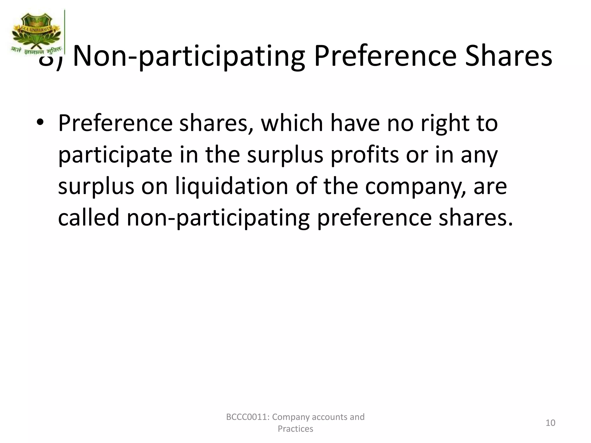 Redemption of preference share