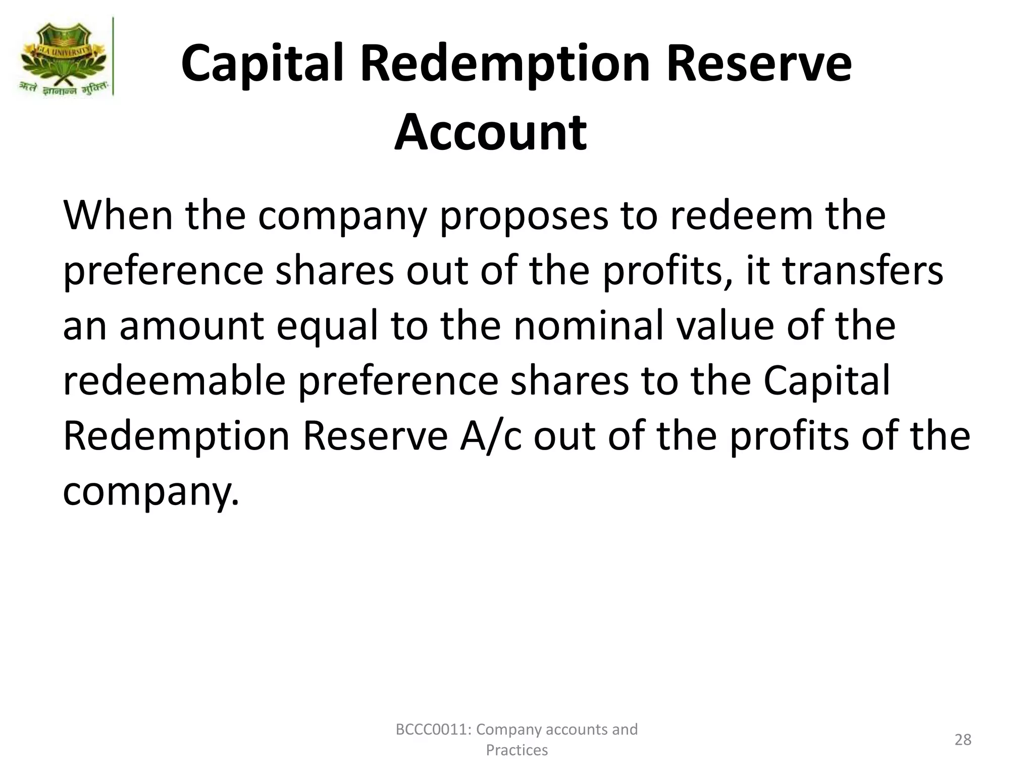 Redemption of preference share