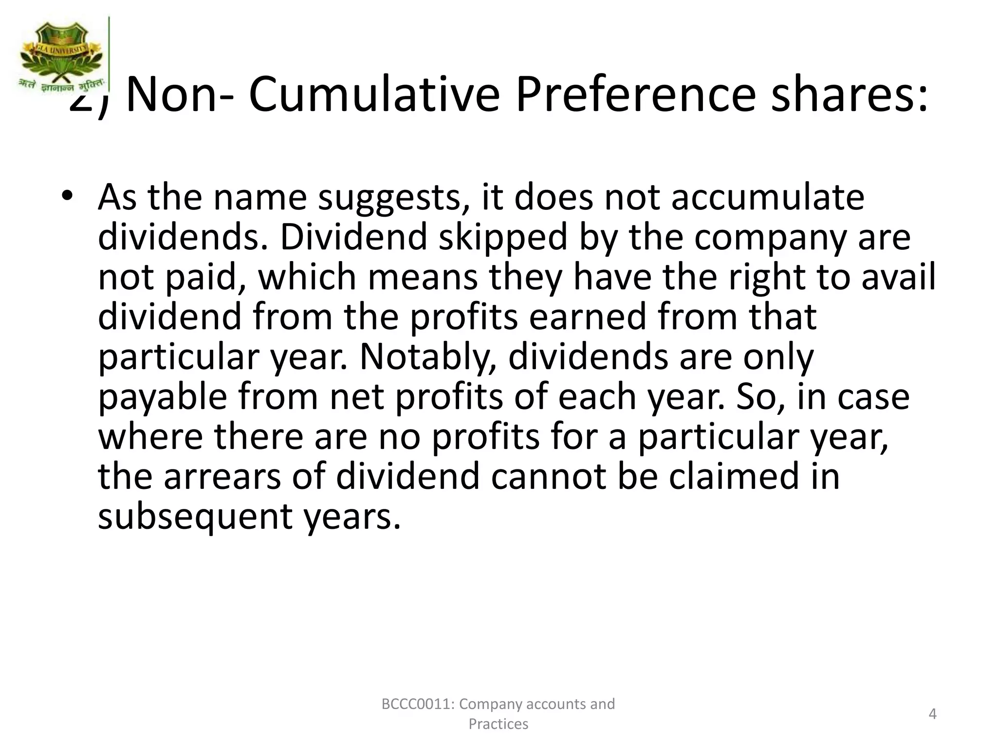 Redemption of preference share
