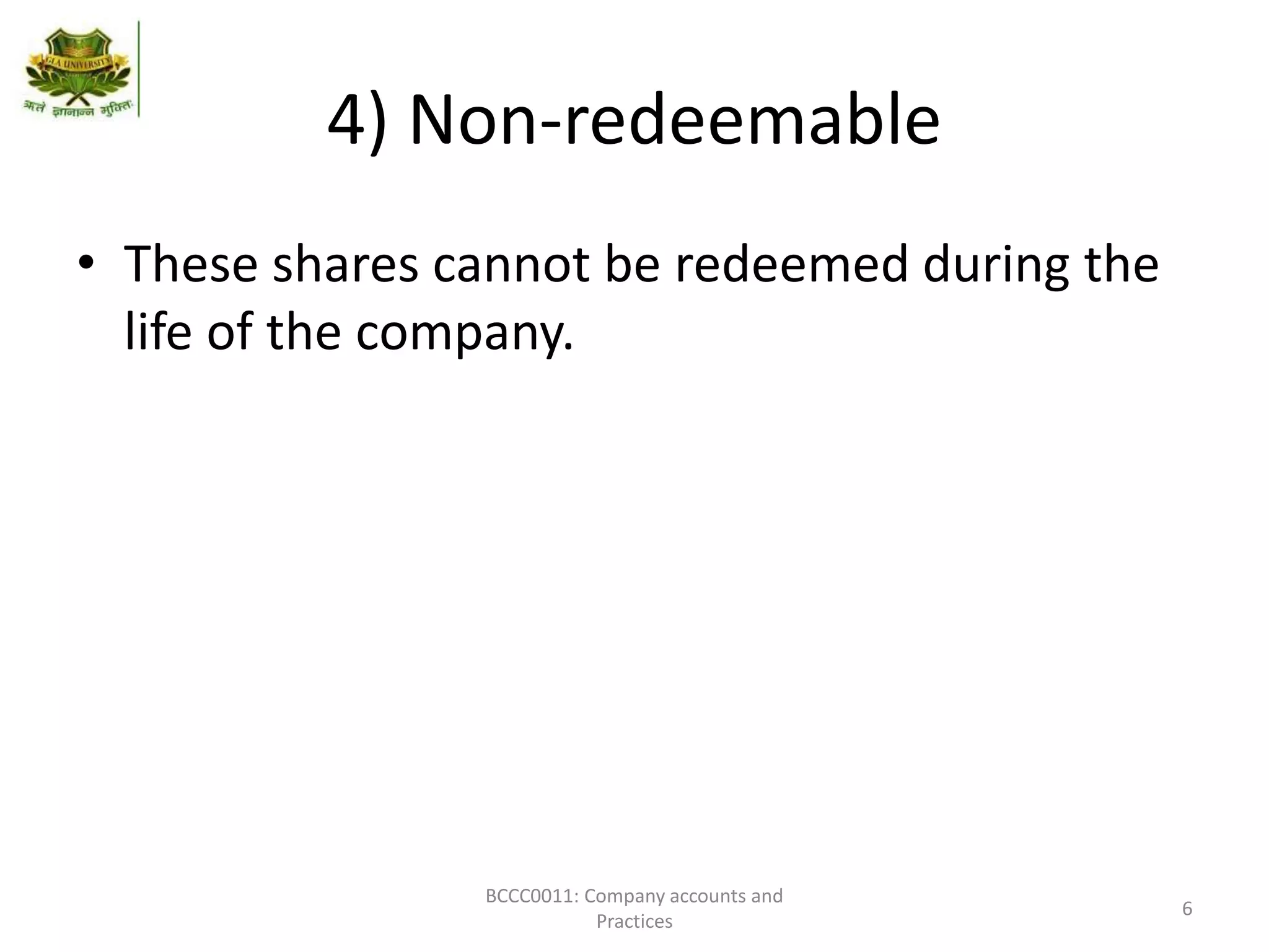 Redemption of preference share