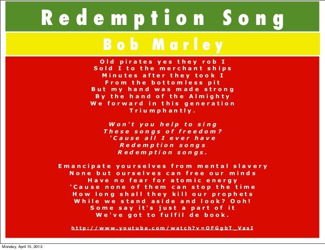 Redemption Songs Bob Marley