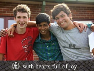 with hearts full of joy
 
