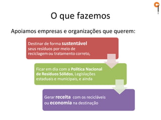 O que fazemos
Apoiamos empresas e organizações que querem:
 