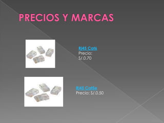 Puede darse el caso que usted no cuenta con una tarjeta de red para esto existen adaptadores de tipo USB o tarjetas de ampliación de tipo PCMCIA que pueden hacer que usted entre a la red de la empresa.Tipos de conectores:Conectores RJ-45