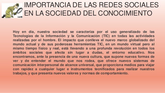 Resultado de imagen para redes sociales diapositivas importancia en la sociedad