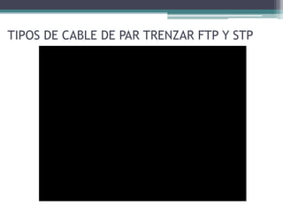 TIPOS DE CABLE DE PAR TRENZAR FTP Y STP
 