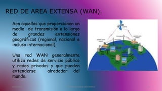06/05/2016 CONTRERAS GARCIA MITZI NAYELY 11
RED DE AREA EXTENSA (WAN).
Son aquellas que proporcionen un
medio de transmisión a lo largo
de grandes extensiones
geográficas (regional, nacional e
incluso internacional).
Una red WAN generalmente
utiliza redes de servicio público
y redes privadas y que pueden
extenderse alrededor del
mundo.
 