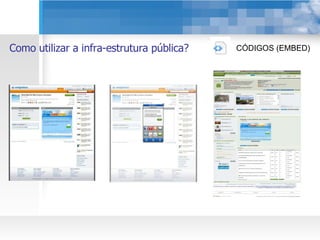 CÓDIGOS (EMBED) Como utilizar a infra-estrutura pública? 
