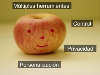 Múltiples herramientas Control Privacidad Personalización 