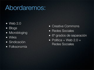 Redes Sociales y Web 2.0