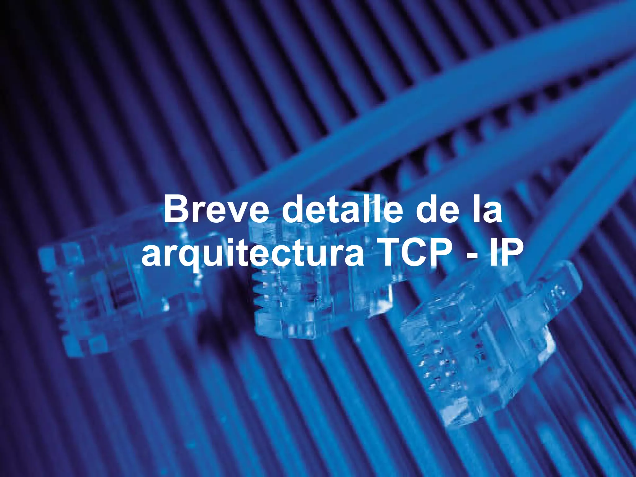 Breve detalle de la arquitectura TCP - IP 