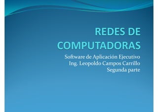 Software de Aplicación Ejecutivo
  Ing. Leopoldo Campos Carrillo
                  Segunda parte
 