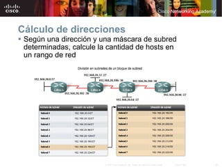 Cálculo de direcciones  Según una dirección y una máscara de subred determinadas, calcule la cantidad de hosts en un   rango de red 