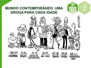 AÇÃO 
MUNDO CONTEMPORÂNEO: UMA 7 
DROGA PARA CADA IDADE 
 