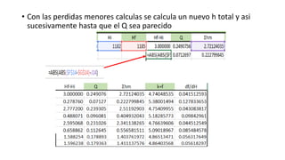 • Con las perdidas menores calculas se calcula un nuevo h total y asi
sucesivamente hasta que el Q sea parecido
 