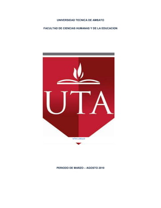 UNIVERSIDAD TECNICA DE AMBATO<br />FACULTAD DE CIENCIAS HUMANAS Y DE LA EDUCACION<br />UTA 1.SELLO<br />98488559055<br />PERIODO DE MARZO – AGOSTO 2010<br />R E D<br />que es una red?<br />Cuando se pretende unir entre sí un gran número de usuarios, resulta difícil por cuestiones fundamentalmente económicas la unión de todos con todos de forma directa. Por tanto, para conseguir un número importante de usuarios se establece una red de comunicación que permita compartir los correspondientes recursos y así, el coste y su utilización tendrán un mayor avance.<br />Otro sistema es el de los mainframes (sistemas grandes): un ordenador central (llamado host) y terminales (quot;
tontosquot;
) formados por teclado y pantalla de texto que transmite al host caracteres ASCII. Hoy en día es una computadora a la que se le conecta un equipo de comunicación de datos que es el que proporciona una conexión de ida y vuelta a una red de comunicación.<br /> Una red de ordenadores es un conjunto de PC´s y otros dispositivos, como impresoras, discos, que se conectan entre sí con cables, para que puedan comunicarse entre ellos, con el fin de compartir información y recursos, haciendo que todas las personas o departamentos de una empresa, estén trabajando unidos, sin duplicar la información, transmitiéndola de forma rápida y eficaz, a la vez, que comparten recursos caros, que de no tener la red, muchas empresas prescindirían.  Las redes varían en tamaño: unas pueden estar comprendidas en una oficina (LAN) llamadas Redes locales y otras extenderse a lo largo del mundo (WAN) o Redes Extensas. <br />UTA 2..RED Y MODEN920115737870Una red de ordenadores es un sistema de comunicación de datos que enlaza dos o más ordenadores y dispositivos o periféricos.<br /> <br /> De entre las varias tecnologías de red, las más comunes son Ethernet y Fast Ethernet. Una red puede estar basada en una o más de estas tecnologías. Las redes Ethernet y Fast Ethernet  <br />¿cómo funciona una red?<br />UTA 3.FUNCION RED<br />Los dispositivos que constituyen una red funcionan transmitiendo información de uno a otro, en grupos de impulsos eléctricos pequeños (conocidos como paquetes). Cada paquete contiene la dirección del dispositivo transmisor (la dirección fuente) y la del dispositivo receptor (dirección de destino). Parte del equipo que forma la red utiliza esta información de la dirección para ayudar al paquete a llegar a su destino.   <br />Las redes Ethernet y Fast Ethernet utilizan un protocolo llamado CSMA/CD (Acceso Múltiple del Sentido de Portadora con Detección de Colisión). Este protocolo permite operar con un único dispositivo al mismo tiempo. Cuando dos dispositivos intentan comunicar simultáneamente, ocurre una colisión entre los paquetes transmitidos, que es detectada por los elementos transmisores que interrumpen la transmisión y esperan antes de volver a enviar los paquetes. Esta función es parte del funcionamiento normal de las redes Ethernet y Fast Ethernet, y se puede comparar a una conversación entre un grupo de personas; si dos personas hablan al mismo tiempo, ambas callan hasta que una empieza a hablar de nuevo. <br />tipos de redes<br />Las redes también se pueden clasificar en base a su ámbito de influencia. Según este criterio se pueden clasificar en tres grandes grupos:<br />LAN (Local Area Network): Redes de área local. La longitud entre los nodos más distantes no debe exceder los 5 Km.<br />MAN (Metropolitan Area Network): Redes de área metropolitana.<br />WAN (Wide Area Network): redes de área extensa o amplia.<br />lan<br />Conjunto de elementos físicos y lógicos que proporcionan interconexión en un área privada y restringida. Por tanto, tiene entre otras las siguientes características: <br />Restricción geográfica: tiene el ámbito de una oficina, la planta de un edificio, un campus universitario... dependiendo de la tecnología con la que esté construido. La velocidad de transmisión debe ser relativamente elevada. <br />Debe ser privada: Toda la red debe pertenecer a la misma organización. <br />Fiabilidad en las transmisiones: la tasa de error debe ser muy baja, por lo que son redes muy seguras.<br />En cuanto a la funcionalidad de una LAN, ésta debe proporcionar los servicios de comunicación más comunes: estos se refieren a compartir recursos por parte de los usuarios de la red.<br />Hay dos formas fundamentales para la conexión de ordenadores personales: La más básica consiste en hacer que todos los ordenadores pongan a disposición de los demás los recursos de los que dispone. Bajo esta concepción de red, ningún ordenador está privilegiado. Todos tienen las mismas funciones. Esto se llama red Peer-to-Peer.<br />Un segundo modo de organizar una red consiste en privilegiar al menos uno de los ordenadores, confiriéndoles capacidades añadidas en forma de servicios. Estos ordenadores se llamarán Servidores.<br />El resto de los ordenadores de la red solicitan servicios a aquellos, que están especializados en la función para la que fueron diseñados, creando así una estructura centralizada en la red. Normalmente, los servidores de red llevan incorporado un sistema de cuentas y contraseñas de entrada que restringe los accesos indebidos de usuarios no autorizados o limitan el acceso de los autorizados.<br />Entre los servidores podemos destacar el servidor dedicado (a extinguir) y el servidor de impresión.<br />WAN<br />Redes de área extensa o extendida. Es una red que intercomunica equipos en un área geográfica muy extensa. Las líneas de transmisión que utilizan son normalmente propiedad de las compañías telefónicas. La capacidad de transmisión de estas líneas suele ser menor que las de una LAN. P.ej. la RDSI, los bancos, Infovía, Red 1.<br />Funcionalidad de una WAN: Los protocolos en la WAN pueden estar o no orientados a la conexión. Es decir, según el protocolo y el servicio solicitado habrá que efectuar una llamada o no. En general la mayor parte de los servicios proporcionados por las WAN son distribuidos ¿?. Además, estas redes pueden interconectar redes de área local de tipos muy distintos. P.ej. Infovía, Redes de frame relay, redes ATM. CITATION COR81  3082  (Alex, 2081)<br />MAN<br />Las redes metropolitanas siguen estándares entre las LAN y la WAN. Una MAN es una red de distribución de datos para un área geográfica en el entorno de una ciudad. P.ej en un polígono industrial.<br />Su tasa de error es intermedia entre LAN y WAN. Es menor que en una LAN pero no llega a los niveles de una WAN. P.ej. Televisión por cable en Marín.<br />Funcionalidad: El IEEE ha propuesto la norma 802.6 como estándar para este tipo de redes. Esta normativa propuso inicialmente velocidades de transferencia desde 34 MGb/s hasta 155 MGB/s.<br />Topología de redes<br />Los nodos de red (las computadoras), necesitan estar conectados para comunicarse. A la forma en que están conectados los nodos se le llama topología. Una red tiene dos diferentes topologías: una física y una lógica. La topología física es la disposición física actual de la red, la manera en que los nodos están conectados unos con otros. La topología lógica es el método que se usa para comunicarse con los demás nodos, la ruta que toman los datos de la red entre los diferentes nodos de la misma. Las topologías física y lógica pueden ser iguales o diferentes. Las topologías de red más comunes son: bus, anillo y estrella. <br />Red en Bus<br />En una topología de bus, cada computadora está conectada a un segmento común de cable de red. El segmento de red se coloca como un bus lineal, es decir, un cable largo que va de un extremo a otro de la red, y al cual se conecta cada nodo de la misma. El cable puede ir por el piso, por las paredes, por el techo, o puede ser una combinación de éstos, siempre y cuando el cable sea un segmento continuo. <br />UTA 4.ANILLO<br />Red en anillo<br />No hay ninguna fuente en el documento actual. (http://www.angelfire.com/alt/arashi/menu.htm, 2001)<br />Una topología de anillo consta de varios nodos unidos formando un círculo lógico. Los mensajes se mueven de nodo a nodo en una sola dirección. Algunas redes de anillo pueden enviar mensajes en forma bidireccional, no obstante, sólo son capaces de enviar mensajes en una dirección cada vez. La topología de anillo permite verificar si se ha recibido un mensaje. En una red de anillo, las estaciones de trabajo envían un paquete de datos conocido como flecha o contraseña de paso. <br />UTA 5.ESTRELLA<br />Red en estrella<br />Uno de los tipos más antiguos de topologías de redes es la estrella, la cual usa el mismo método de envío y recepción de mensajes que un sistema telefónico, ya que todos los mensajes de una topología LAN en estrella deben pasar a través de un dispositivo central de conexiones conocido como concentrador de cableado, el cual controla el flujo de datos<br /> CITATION PER10  3082   (http://www.angelfire.com/alt/arashi/menu.htm, Los polos, 20010). <br />UTA 6.ESTER<br />COMO SE HACE LA TRASFERENCIA DE DATOS DE UNA TOPOLOGIA TIPO ESTRELLA<br />Red en estrella<br />UTA 7FUNCION<br />Red en topología de estrella.<br />Una red en estrella es una red en la cual las estaciones están conectadas directamente a un punto central y todas las comunicaciones se han de hacer necesariamente a través de éste.<br />Dado su transmisión, una red en estrella activa tiene un nodo central activo que normalmente tiene los medios para prevenir problemas relacionados con el eco.<br />Se utiliza sobre todo para redes locales. La mayoría de las redes de área local que tienen un enrutador (router), un conmutador (switch) o un concentrador (hub) siguen esta topología. El nodo central en estas sería el enrutador, el conmutador o el concentrador, por el que pasan todos los paquetes.<br />Ventajas [editar]<br />Tiene los medios para prevenir problemas. <br />Si una PC se desconecta o se rompe el cable solo queda fuera de la red esa PC. <br />Fácil de agregar, reconfigurar arquitectura PC. <br />Fácil de prevenir daños o conflictos. <br />Permite que todos los nodos se comuniquen entre sí de manera conveniente. <br />El mantenimiento resulta mas económico y fácil que la topología bus <br />Desventajas [editar]<br />Si el nodo central falla, toda la red se desconecta. <br />Es costosa, ya que requiere más cable que las topologías bus o anillo. <br />El cable viaja por separado del hub a cada computadora <br />Como se transfiere de datos tipo estrella <br />Cuando se aplica a una red basada en la topología estrella este concentrador central reenvía todas las transmisiones recibidas de cualquier nodo periférico a todos los nodos periféricos de la red, algunas veces incluso al nodo que lo envió<br />Resumen<br />Una red de ordenadores es un conjunto de PC´s y otros dispositivos, como impresoras, discos, que se conectan entre sí con cables, para que puedan comunicarse entre ellos, con el fin de compartir información y recursos, haciendo que todas las personas o departamentos de una empresa, estén trabajando unidos, sin duplicar la información, transmitiéndola de forma rápida y eficaz, a la vez, que comparten recursos caros, que de no tener la red, muchas empresas prescindirían.  Las redes varían en tamaño: unas pueden estar comprendidas en una oficina (LAN) llamadas Redes locales y otras extenderse a lo largo del mundo (WAN) o Redes Extensas.<br />Red en estrella<br />Uno de los tipos más antiguos de topologías de redes es la estrella, la cual usa el mismo método de envío y recepción de mensajes que un sistema telefónico, ya que todos los mensajes de una topología LAN en estrella deben pasar a través de un dispositivo central de conexiones conocido como concentrador de cableado, el cual controla el flujo de datos<br /> CITATION PER10  3082   (http://www.angelfire.com/alt/arashi/menu.htm, Los polos, 20010). <br />Cuando dos dispositivos intentan comunicar simultáneamente, ocurre una colisión entre los paquetes transmitidos, que es detectada por los elementos transmisores que interrumpen la transmisión y esperan antes de volver a enviar los paquetes. Esta función es parte del funcionamiento normal de las redes Ethernet y Fast Ethernet, y se puede comparar a una conversación entre un grupo de personas; si dos personas hablan al mismo tiempo, ambas callan hasta que una empieza a hablar de nuevo. <br />Red en topología de estrella.<br />Una red en estrella es una red en la cual las estaciones están conectadas directamente a un punto central y todas las comunicaciones se han de hacer necesariamente a través de éste.<br />Dado su transmisión, una red en estrella activa tiene un nodo central activo que normalmente tiene los medios para prevenir problemas relacionados con el eco.<br />Los nodos de red (las computadoras), necesitan estar conectados para comunicarse. A la forma en que están conectados los nodos se le llama topología. Una red tiene dos diferentes topologías: una física y una lógica. La topología física es la disposición física actual de la red, la manera en que los nodos están conectados unos con otros. La topología lógica es el método que se usa para comunicarse con los demás nodos, la ruta que toman los datos de la red entre los diferentes nodos<br />Tabla de contenidos<br /> TOC    quot;
ENRIQUE,1,SUB ENRIQUE,2quot;
 R E D PAGEREF _Toc255810086  2<br />que es una red? PAGEREF _Toc255810087  2<br />¿cómo funciona una red? PAGEREF _Toc255810088  3<br />tipos de redes PAGEREF _Toc255810089  3<br />lan PAGEREF _Toc255810090  4<br />WAN PAGEREF _Toc255810091  5<br />MAN PAGEREF _Toc255810092  5<br />Topología de redes PAGEREF _Toc255810093  5<br />Red en Bus PAGEREF _Toc255810094  6<br />Red en anillo PAGEREF _Toc255810095  6<br />No hay ninguna fuente en el documento actual. (http://www.angelfire.com/alt/arashi/menu.htm, 2001) PAGEREF _Toc255810096  6<br />Red en estrella PAGEREF _Toc255810097  7<br />Red en estrella PAGEREF _Toc255810098  8<br />Red en topología de estrella. PAGEREF _Toc255810099  8<br />Resumen PAGEREF _Toc255810100  9<br />Red en estrella PAGEREF _Toc255810101  9<br />Red en topología de estrella. PAGEREF _Toc255810102  9<br />Tabla de ilustraciones PAGEREF _Toc255810103  11<br />Bibliografia PAGEREF _Toc255810104  12<br />Tabla de ilustraciones<br /> TOC    quot;
UTAquot;
 UTA 1.SELLO PAGEREF _Toc255808001  1<br />UTA 2..RED Y MODEN PAGEREF _Toc255808002  2<br />UTA 3.FUNCION RED PAGEREF _Toc255808003  3<br />UTA 4.ANILLO PAGEREF _Toc255808004  6<br />UTA 5.ESTRELLA PAGEREF _Toc255808005  6<br />UTA 6.ESTER PAGEREF _Toc255808006  7<br />UTA 7FUNCION PAGEREF _Toc255808007  7<br />Bibliografia<br /> BIBLIOGRAPHY   3082 Alex, C. (2081). Estrelar. Panplona: Arial.<br />http://www.angelfire.com/alt/arashi/menu.htm. (20010). Los polos. Buenos aires: Arial.<br />http://www.angelfire.com/alt/arashi/menu.htm. (2001). pablito. madrid: arial.<br />