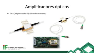 Amplificadores ópticos
➢ SOA (Amplificadores ópticos semicondutores)
14
 
