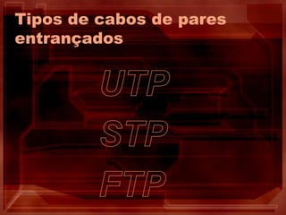 Tipos de cabos de pares
entrançados
 