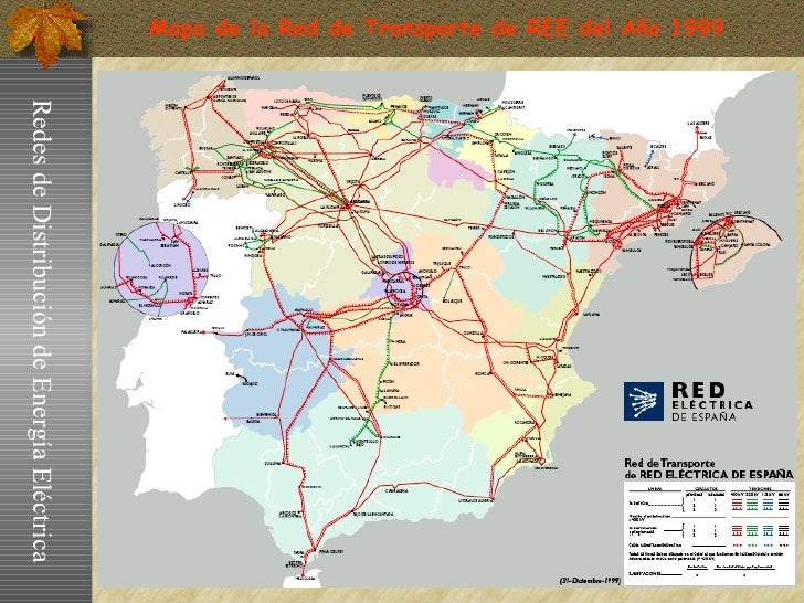 mapa de la red eléctrica de España