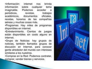 Intercambiar Información: Podemos enviar y recibir mensajes de correo electrónico (e-mail) y trabajar con archivos de nuestra oficina, mientras viajamos o estamos en casa a través de un modem.