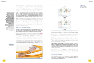 produção, principalmente por conta do aumento da concorrência. Dessa forma,
o custo de implantação se torna cada vez mais baixo em relação a outros tipos de
meio físico. Porém, o tamanho desses cabos não pode ultrapassar 100 metros. Na
verdade, é recomendado no máximo 50 metros para evitar perda de desempenho.
Tanto para redes de 100 Mpbs (FastEthernet) como para Ethernet Gigabits.
O cabo de par trançado utilizado em redes FastEthernet e Gigabit é o da cate-
goria 5. É formado por um feixe de 8 fios de cobre, com 1mm em média cada
um. Esses fios são recobertos por um material plásticos isolante e torcidos de
dois em dois, formando 4 pares de fios (como se pode ver na figura 180). E cada
par é envolvido por uma capa de PVC que ajuda a proteger e conduzir os cabos.
Os fios são torcidos por uma razão muito simples: diminuir a interferência, já
que esses cabos conduzem eletricidade. E dessa corrente elétrica que trafega por
eles escapam ondas que invadem a comunicação do cabo vizinho provocando
interferência. Se os cabos que ficam juntos estivessem em paralelo, transmiti-
riam sinal como se fossem antenas, o que seria ainda pior. Mas quando os cabos
estão torcidos, os sinais de onda se espalham para todos lados e vão se anulando
na medida em que colidem entre si.
20.3.3.19.3.1.1. Normas de montagem
Os cabos UTP são conectados às portas dos HUBs, a adaptadores de rede, a swi-
tches etc., por meio de conectores do tipo RJ45 (figura 181). Esse conector possui
oito vias que farão a ligação entre o fio e os filamentos de contato da tomada.
O processo de montagem de um cabo é chamado de crimpagem. A norma da ABNT
NBR 14565:2000 padroniza dois tipos de disposição dos fios na crimpagem dos co-
nectores dos cabos: a EIA/TIA T568A e a T568B. Essa norma foi atualizada na
revisão de 2006, com a inclusão do padrão EIA/TIA 568-C para as redes Ethernet
10 Gigabits com cabos de pares trançados blindados (Shielded Twisted Pair – STP).
Os cabos possuem cores que identificam os pares. Cada par contém um fio
com uma única cor e outro com uma faixa branca. Na figura 182 podemos ver
a sequência de montagem dos fios nos dois padrões de crimpagem UDP (User
Datagram Protocol ou Protocolo de Datagrama de Usuário): T568A e T568B
Vimos como são as sequências padrões de encaixe dos fios. Agora, devemos
identificar quando iremos utilizá-las. Existem duas combinações possíveis:
Cabo Direto: nesse formato, as duas extremidades do cabo devem ter sido crim-
padas da mesma maneira. Existem cabos direto montados tanto com T568A ou
T568B. Esse tipo de cabo é próprio para ligar dispositivos diferentes: Compu-
tador e HUB; Computador e Switch etc.
Cabo Crossover (Cabo Cruzado): ao contrário do cabo direto, o crossover é
montado de forma alternada, utilizando em uma extremidade o padrão T568A
e na outra o T568B. Serve para conectar dois equipamentos iguais: dois compu-
tadores, fazer cascateamento de HUB (um HUB ligado ao outro), ligar switchs,
roteador com roteador etc.
Existem dispositivos que são Auto-MDIX (Automatic Medium-Dependent Interfa-
ce Crossover, que pode ser traduzido como detecção automática de dependência de
cabo cruzado) e se adaptam ao tipo de montagem de cabos que for conectado nele.
20.3.3.19.3.1.2. Ferramentas
Para a confecção de cabos UTP e STP, devemos usar ferramentas apropriadas,
como o alicate de crimpagem (figura 183) e o alicate decapador (figura 184).
Para teste, utilizamos testadores de cabo.
Figura 181
Conector RJ45.
A Associação Brasileira
de NormasTécnicas
(ABNT) é a responsável
por definir normas e
padrões para produtos
e serviços de vários
setores da economia. A
TIA (Telecommunications
Industry Association ou
Associação da Indústria
deTelecomunicações)
e a EIA (Electronic
Industries Association ou
Associação das Indústrias
Eletrônicas) são
instituições que criam
padrões para a Indústria
deTelecomunicações e
de Eletrônicos.
Figura 182
Padrão de ligação
do T568A e T568B.
JACKKUNNEN/ALAMY/OTHERIMAGES
INFORMÁTICA 2
240
CAPÍTULO 20
241
 