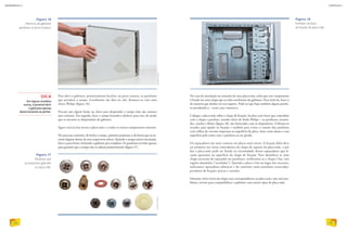 Figura 16
Abertura de gabinete:
parafusos na porta trazeira.
Figura 18
Exemplo de placa
de fixação de placa-mãe.
DICA
Em alguns modelos
novos, é possível abrir
o gabinete apenas
desencaixando as partes.
Figura 17
Parafusos que
acompanham gabinete
ou placa-mãe.
Para abrir o gabinete, primeiramente localize, na parte traseira, os parafusos
que prendem a tampa. Geralmente são dois ou três. Remova-os com uma
chave Philips (figura 16).
Procure por algum botão ou chave para desprender a tampa (não são comuns
mas existem). Em seguida, force a tampa fazendo-a deslizar para trás, de modo
que os encaixes se desprendam do gabinete.
Agora você já tem acesso à placa-mãe e a todos os outros componentes internos.
No processo contrário, de fechar a tampa, primeiro posicione-a de forma que os en-
caixes fiquem dentro de seus respectivos sulcos. Quando a tampa estiver encaixada,
force-a para frente, fechando o gabinete por completo. Os parafusos servirão apenas
para garantir que a tampa não se soltará posteriormente (figura 17).
No caso de instalação ou remoção de uma placa-mãe, saiba que este componente
é fixado em uma chapa que se solta totalmente do gabinete. Para retirá-la, force-a
de maneira que deslize em seu suporte. Pode ser que haja também algum parafu-
so prendendo-a – neste caso, remova-o.
Coloque a placa-mãe sobre a chapa de fixação, localize seus furos que coincidem
com a chapa e parafuse, usando chave de fenda Philips – os parafusos, sextava-
dos, macho e fêmea (figura 18), são fornecidos com os dispositivos. Utilizam-se
arruelas para ajudar na fixação e também para evitar o contato dos parafusos
com trilhas de circuito impressas na superfície da placa, bem como danos a essa
superfície pelo atrito com o parafuso ao ser girado.
Os espaçadores são mais comuns em placas mais novas. A fixação deles deve
ser primeiro nos furos coincidentes da chapa de suporte da placa-mãe, e por
fim a placa-mãe pode ser fixada na extremidade desses espaçadores que fi-
carão aparentes na superfície da chapa de fixação. Para identificar se uma
chapa necessita de espaçador ou parafusos, verificamos se a chapa é lisa, sem
regiões abauladas (“estufadas”). Quando a placa é lisa no lugar dos encaixes,
utilizamos espaçadores plásticos e do contrário serão parafusos sextavados,
parafusos de fixação, porcas e arruelas
Sobrarão vários furos da chapa sem correspondência na placa-mãe: não tem pro-
blema, servem para compatibilizar o gabinete com outros tipos de placa-mãe.
EDUARDOPOZELLA
EDUARDOPOZELLA
EDUARDOPOZELLA
52
INFORMÁTICA 2
53
CAPÍTULO 5
 