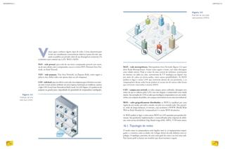 Vamos agora conhecer alguns tipos de redes. Certas denominações
levam em consideração características relativas à posse da rede, que
pode ser pública ou privada, além de sua abrangência territorial. Os
acrônimos mais comuns são LAN, WAN e MAN.
PAN – rede pessoal: para rede de um único computador pessoal com outro,
ou de um celular com o computador, usa-se o termo PAN (Personal Area Net­
work, ou Rede Pessoal).
TAN – rede pequena: Tiny Area Network, ou Pequena Rede, como sugere a
palavra tiny, define redes com apenas duas ou três máquinas.
LAN–redelocal:paranosreferiraumaredecommáquinasqueselimitamaseconec-
tar entre si num mesmo ambiente, de uma empresa, instituição ou residência, usamos
a sigla LAN (Local Area Network ou Rede Local). As LAN (figura 111) podem ser de
pequeno ou grande porte, dependendo da quantidade de computadores interligados.
Figura 111
Exemplo de uma
rede local (LAN).
Figura 112
Exemplo de uma rede
metropolitana (MAN).
MAN – rede metropolitana: Metropolitan Area Network (figura 112) quer
dizer Rede Metropolitana. Assim como sugere o nome, tais redes abrangem
uma cidade inteira. Pode se tratar de uma central de telefonia, transmissão
de internet via rádio ou cabo, transmissão de TV analógica ou digital, seja
por meio de cabos ou micro-ondas, entre outras possibilidades. As MAN
podem se ligar a várias LAN que estiverem dentro do seu perímetro, e os
computadores dessas redes locais podem ter acesso aos de outras redes locais
que estiverem conectados à mesma MAN.
CAN – campus area network: as redes campus, pouco utilizadas, abrangem área
maior do que as cobertas pelas LAN, mas não chegam a compreender uma cidade
inteira. São exemplos de CAN as redes que interligam computadores em um condo-
mínio,umconjuntodeprédios,umcampusuniversitárioouemumaáreaindustrial.
WAN – redes geograficamente distribuídas: as WAN se espalham por uma
região de um estado, por todo o estado, um país ou o mundo todo. São, portan-
to, redes de longa distância. A internet, cujo acrônimo é WWW (World Wide
Web ou Rede Mundial de Computadores) é a maior WAN do planeta.
As WAN podem se ligar a várias outras WAN ou LAN separadas por grandes dis-
tâncias. São geralmente implementadas e comercializadas pelas empresas de telefo-
nia, como serviço de telefonia Voip, Banda Larga xDSL, MPLS, TVIP entre outros.
16.1. Topologia de redes
O modo como os computadores estão ligados entre si, os equipamentos empre-
gados e a maneira como os dados vão trafegar dentro da rede definem uma to-
pologia. A topologia, portanto, dá uma visão geral de como é ou será uma rede.
Esse layout pode se basear nos modelos que descreveremos a seguir.
INFORMÁTICA 2
160
CAPÍTULO 16
161
 
