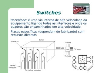 Muitas organizações já possuem suas próprias LAN´s com divisões naturais da rede (andares, departamentos, etc...) 